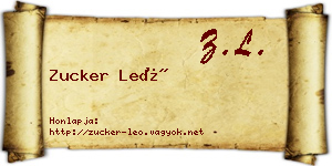 Zucker Leó névjegykártya